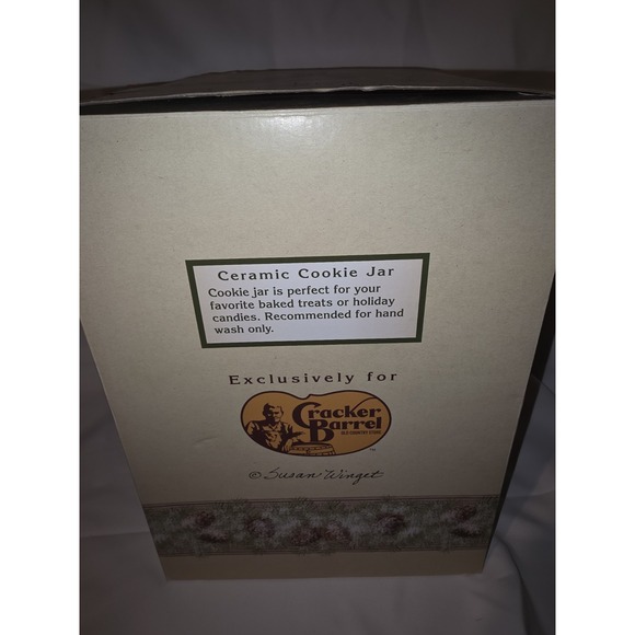 NEW! Cracker Barrel Ceramic Cookie Jar with Deer Lid π¦ Pinecone Winter Scene. - Picture 5 of 9